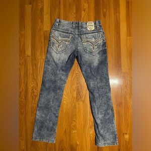 Rock Revival Men's Jeans Grey Alt Straight 32 Light Wash